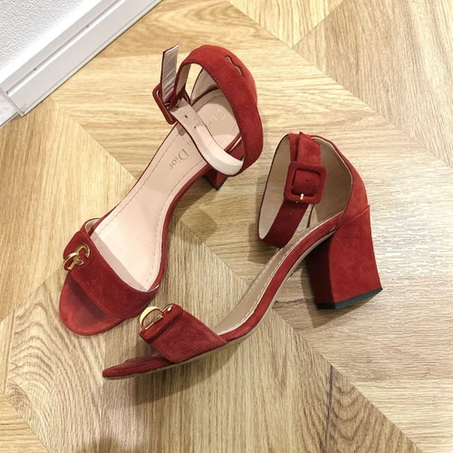 Sandales Dior en daim rose foncé rouge 37,5