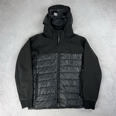 CP Company Mixed Softshell Goggle Puffer Jacket Large Coat Black 5228