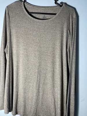 Apt. 9 Women's Essentials Long Sleeves Top ~ Brown - Size XL