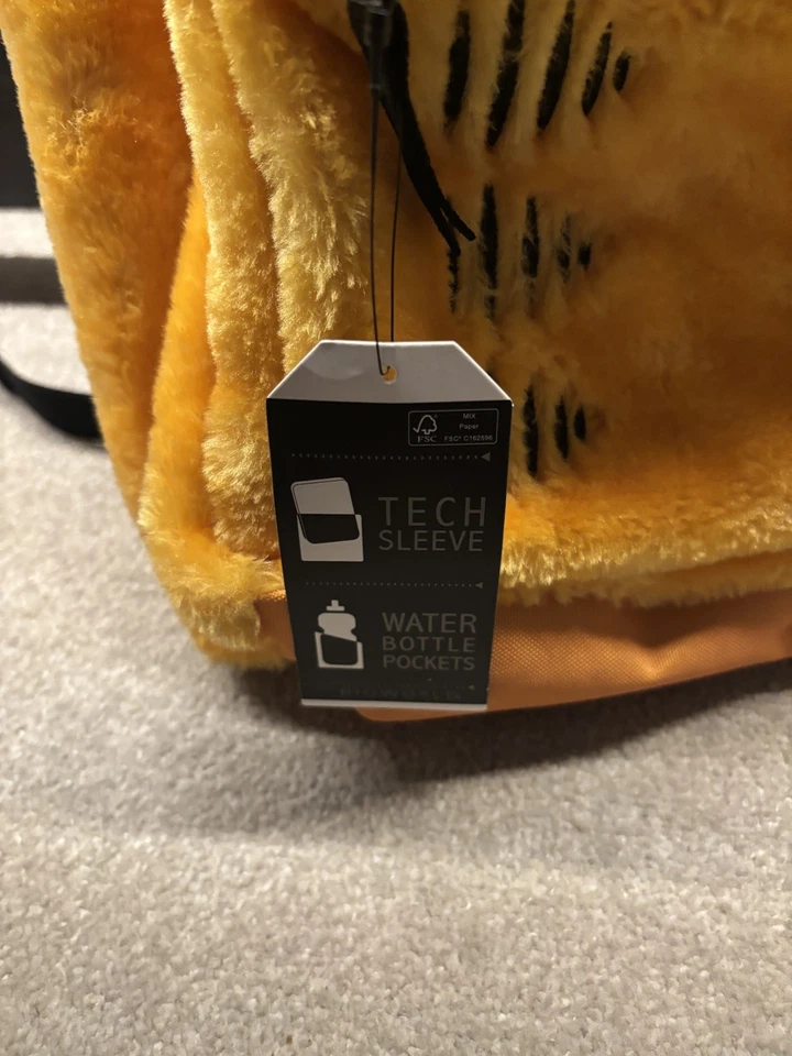 Bioworld Garfield Nickelodeon Plush furry Orange  Backpack NEW with tags  - Image 4 of 4