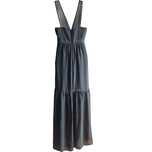 NEW BCBGeneration Black Maxi Dress With Lace Inset Size 6 | eBay