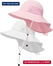 Toddler Baby Sun Hat Kids Summer Beach Essentials Adjustable Beach Hats with Buc