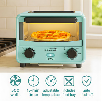 500W Stainless Steel Compact 3L Mini Countertop Toaster Oven Adjust Set