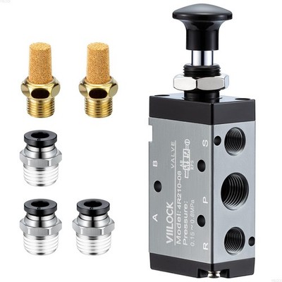 Pneumatic Air Hand Lever Valve 5 Way 2 Position 1/4 NPT Solenoid Valve Manual...