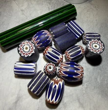 XL Chevron cane and beads