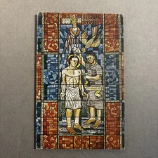 RELIGIOUS Stained Glass St Marys Church Storm Lake IA  FABVINTY BARGAIN POSTCARD