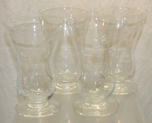 4 Princess House Crystal HERITAGE Footed Glass Tumblers 12 Oz Parfait 6154 Set A
