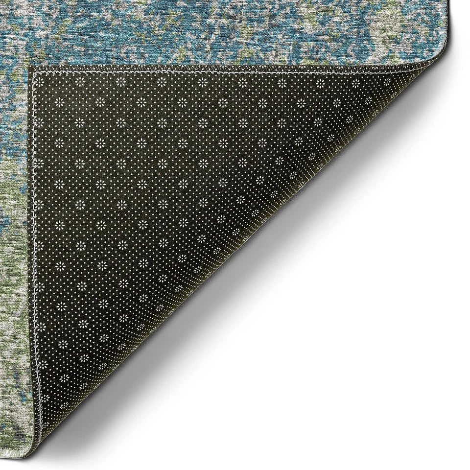 Addison Rugs Rylee ARY33 Green Washable 3' x 5' Indoor Outdoor Area Rug, Easy--- - Image 3 of 4