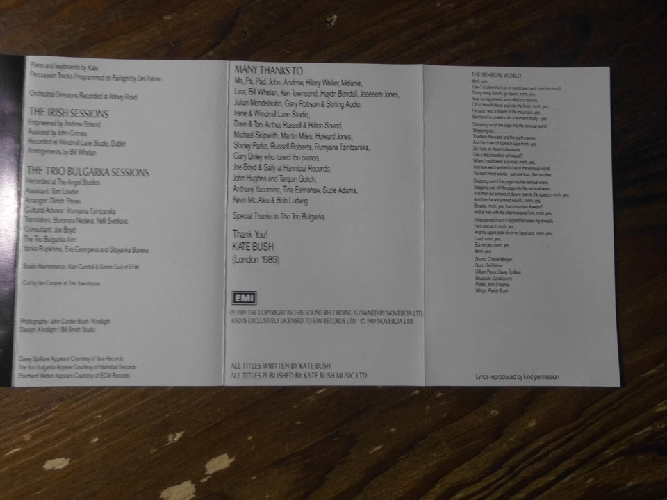 KATE BUSH MC: THE SENSUAL WORLD (UK; EMI – TCEMD 1010) - Bild 3 von 4