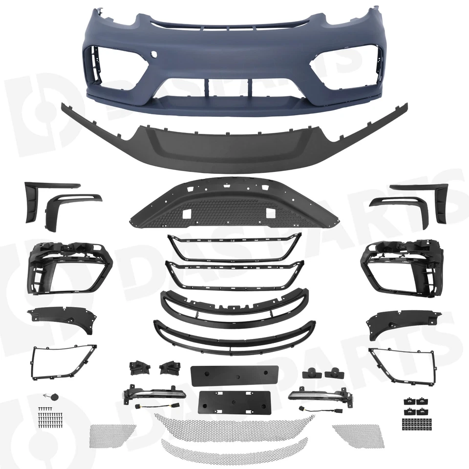 Front Bumper For 2013-2016 Porsche 981 Boxster Cayman GT4 Style W/DRL Fog Lights Foto 2 de 4