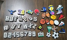 Lot Of 46, Sports Themed & Numbers Shoe Charms Or Bag Charms, Unbranded 