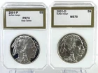 2001 P & D American Buffalo Silver Dollar 2 Coin Set PCI $1