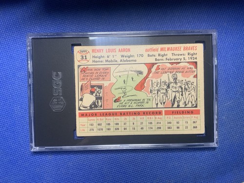 1956 Topps - #31 Hank Aaron - White Back - Bild 2 von 2
