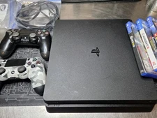 PlayStation 4 500gb Console With Two Controllers, Wires, And Games Cleaned 