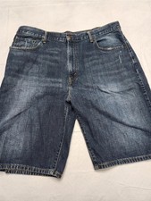 Levis 569 Shorts Mens 42 Blue Denim Relaxed Fit Distressed Jean Long Y2k