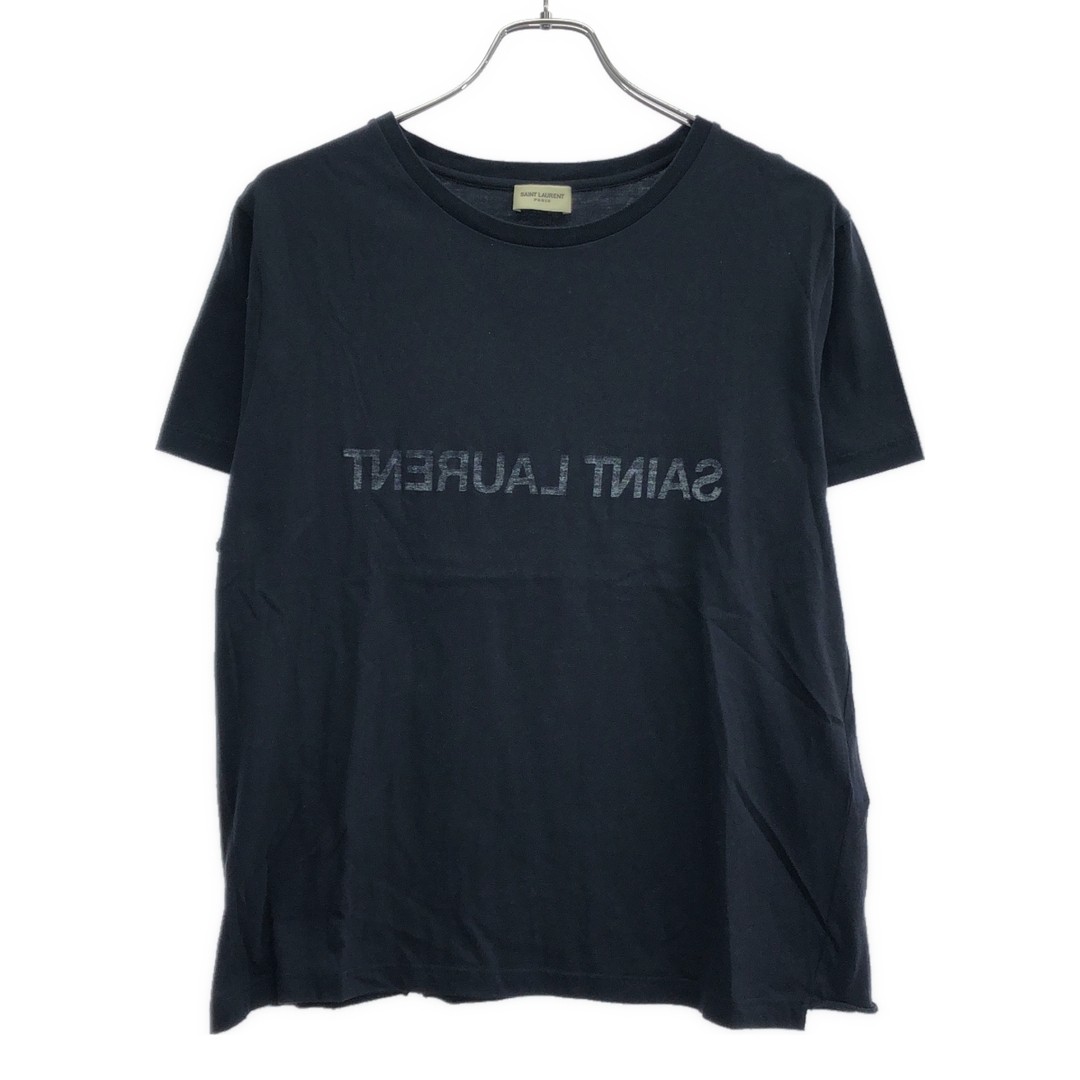 T shirt SAINT LAURENT PARIS 23SS logo rovesciato 663278 Navy L usata MESC 0