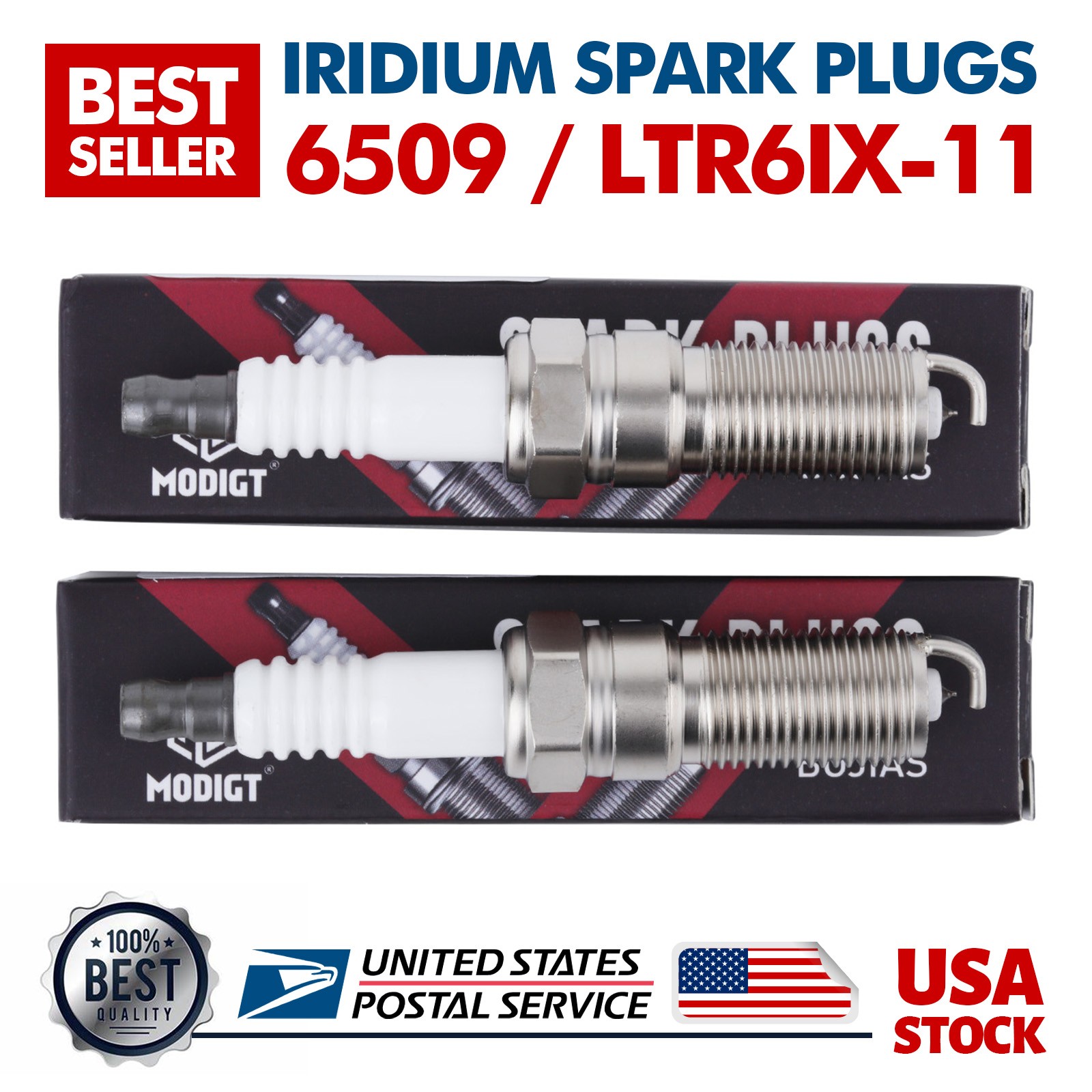 Premium 2 Pcs OEM Replacement For NGK 6509 LTR6IX-11 Iridium Spark Plug NEW