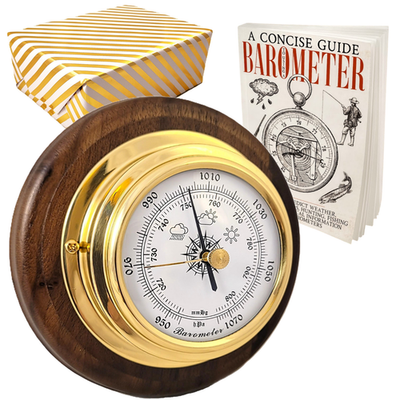 #ad Brass Barometer Weather Gift Wrapped With Book All About Barometers Brand New $99.50