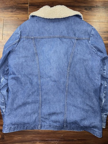 Vintage Sedgefield Sherpa Lined Denim Jacket USA 70s Cowboy Trucker Sz Large USA - Picture 5 of 5