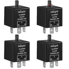 4PCS Flasher Relay Adjustable 2 Pin Electronic Blink Size: 4 Pin Blinker Relay