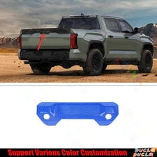 Tailgate Door Handle Bowl Decor Frame For Toyota Tundra 22-24 Blue Carbon Fiber