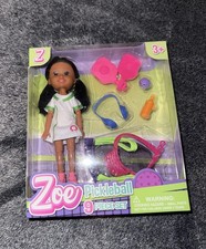 Zoe Pickleball Doll 9 Piece Set Sports Toy w Court Paddles Ball Headphones NIB