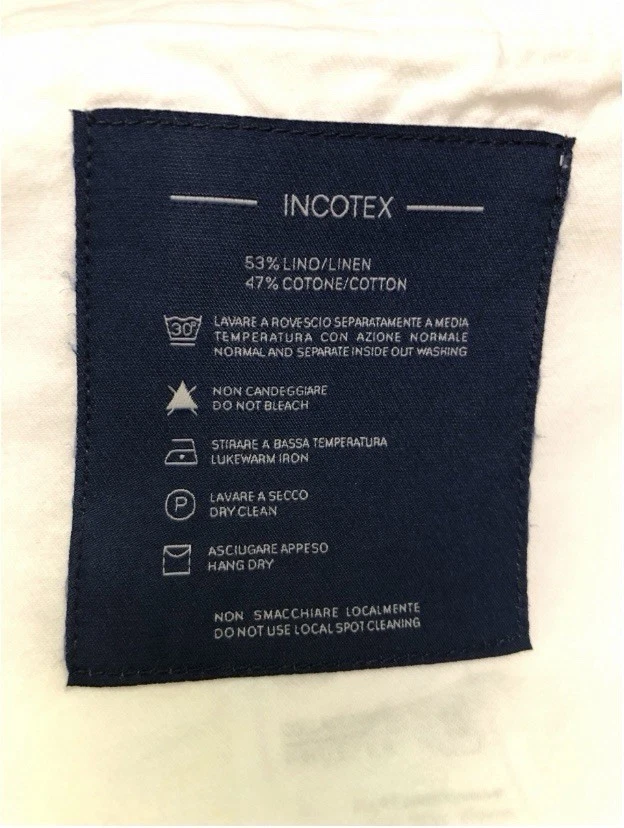 Pantalones Cortos INCOTEX Blanco Chinolino Lino/Algodón Bermudas Resort Nuevos 36 EE. UU. 52 IT NUEVOS CON ETIQUETAS Foto 3 de 4