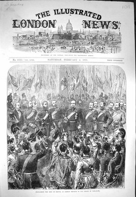 Original alter antiker Druck 1871 König Preußen Deutscher Kaiser Schloss Ver Viktorianisch