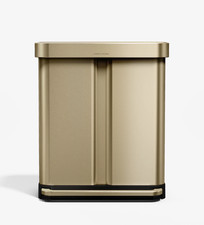 Simplehuman Step Recycler 58l, Matte Gold New