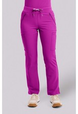 Med Couture Scrub Women's Zipper Pants MC2702 BKFH Back to the Fuschia Free Ship