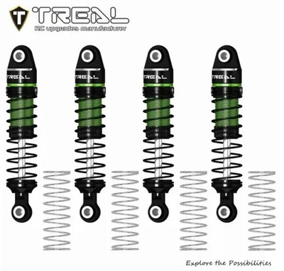 Treal TRX 4M Shocks 53mm Oil Filled Threaded Green