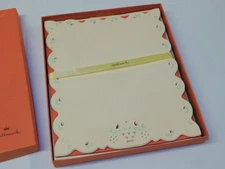 Vintage HALLMARK Embossed Die-Cut  STATIONERY SET Writing Paper Envelopes PINK