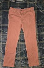 Tommy Hilfiger Men's Slim Fit Stretch Chino Pants 34x32 Salmon Casual Preppy