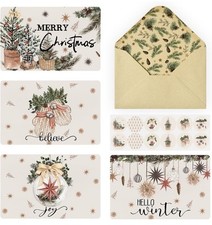 Artoid Mode 36 Pack Merry Christmas Thank You Cards Gloves Basket Xmas Tree G...
