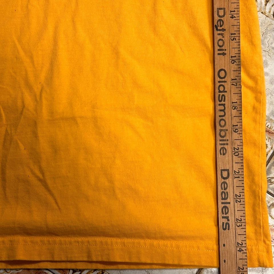 Billabong Raglan Short Sleeve Graphic T Shirt Men's L Y2K Yellow Brown - Image 4 of 4