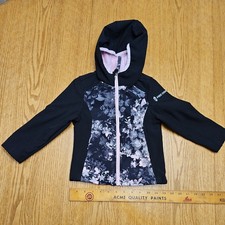 Girls Free Country, Black  Pink, Fleece Lined, Zipup Jacket With Hood Size 4,