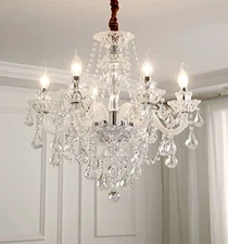 Crystal Chandelier Clear K9 Crystal Luxury Interior Decoration Ceiling 6 Lights