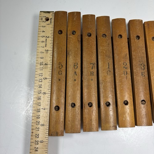 Vintage Wooden Xylophone 15 Tone Wood Musical Instrument Early American Toy - Picture 10 of 10