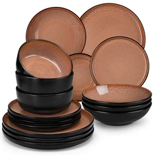 vancasso Amber 12/16-Piece Dinnerware Set Red Green Blue Purple Yellow Tableware