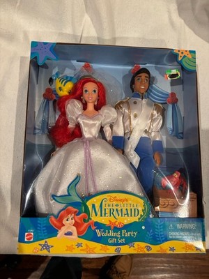 1997 Disney Little Mermaid Ariel & Eric Wedding Party Gift Set Mattel 17592 NRFB