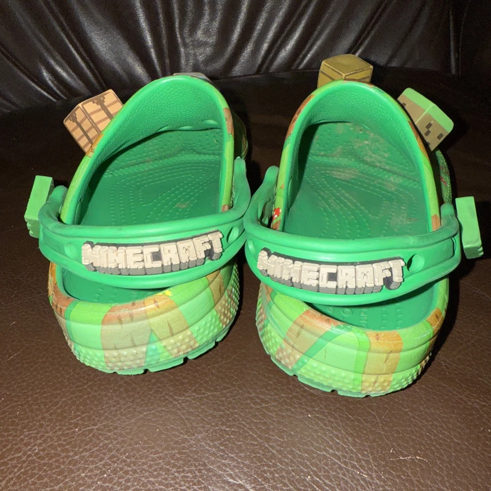 Minecraft Crocs Clásico Zueco Juvenil 12 Verde Zapatos de Jugador con Dijes Foto 4 de 4