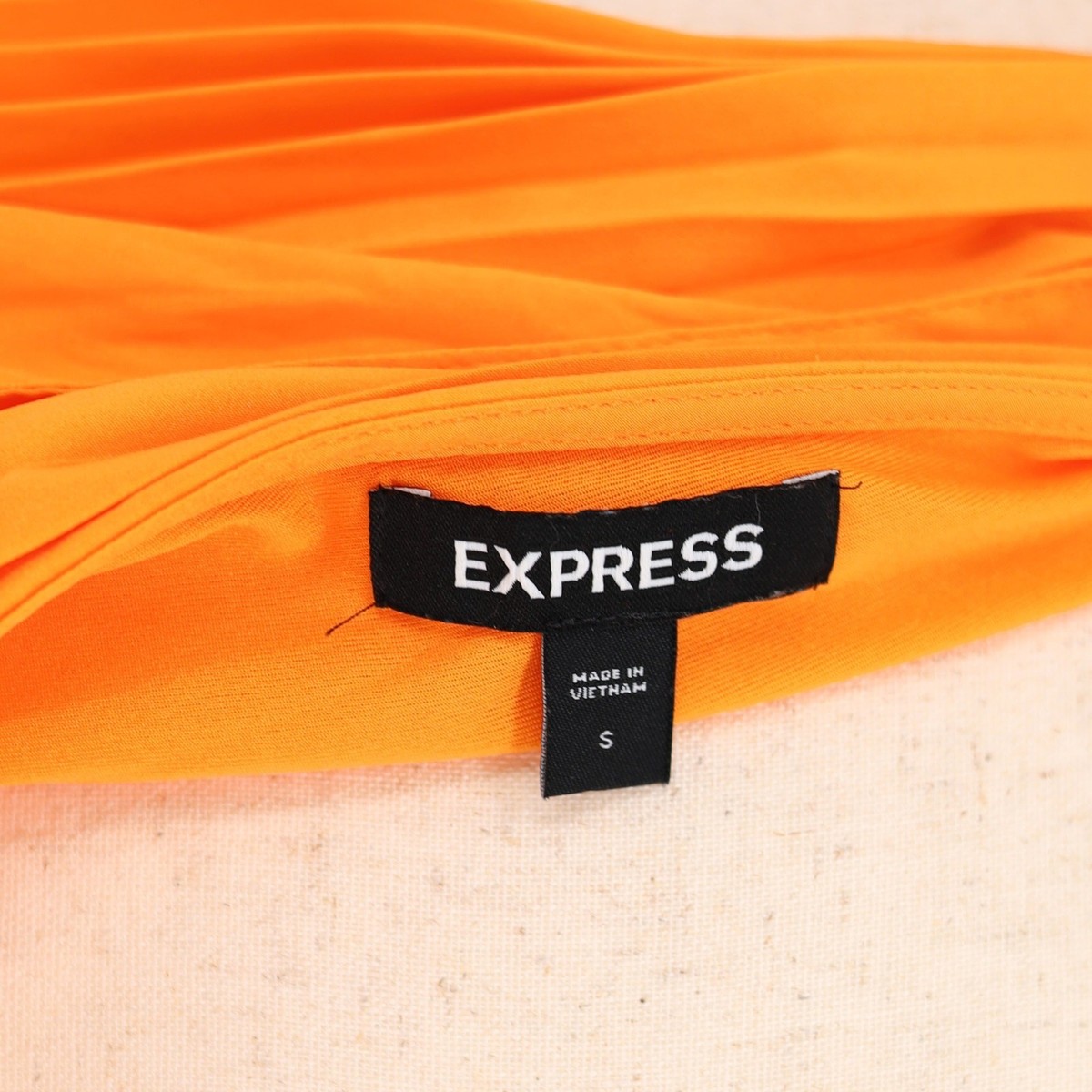 express orange satin dress Express Women Orange Satin Color Block Summer Flare Pleated Maxi Dress Size S