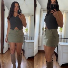 American Eagle Olive Green High-Rise Mini Skirt SIZE 6