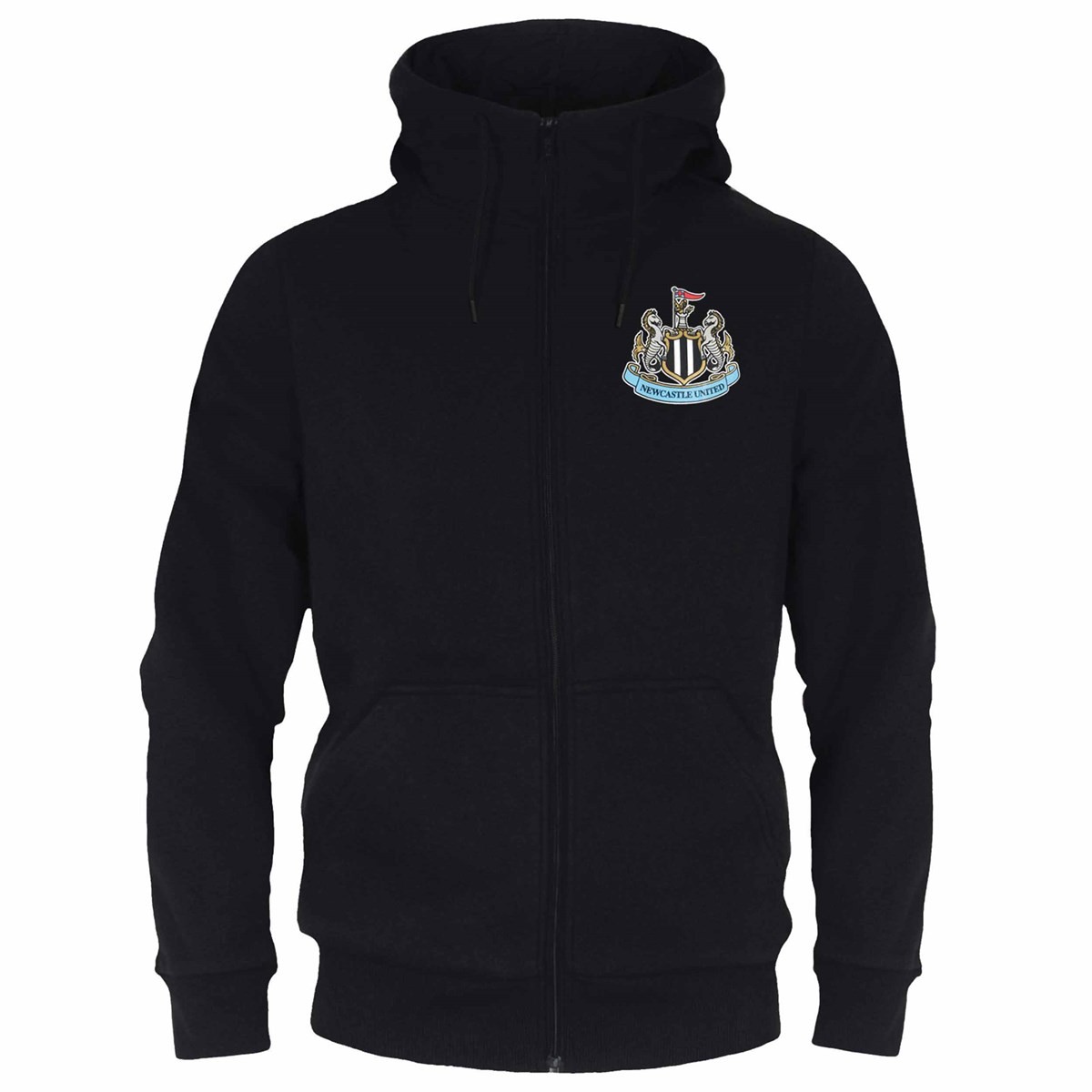 Newcastle United FC Adult Black Zip Hoodie XXL, Clothing, Sports, Gift