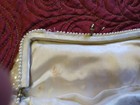 Sequined Handbag, Small Vintage, white good condition. silver tone clasp, white — photo 9