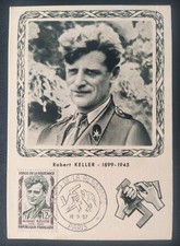 Cartes Maximum Timbre N° 1102 Robert Keller Résistance Oblitéré Paris 1957