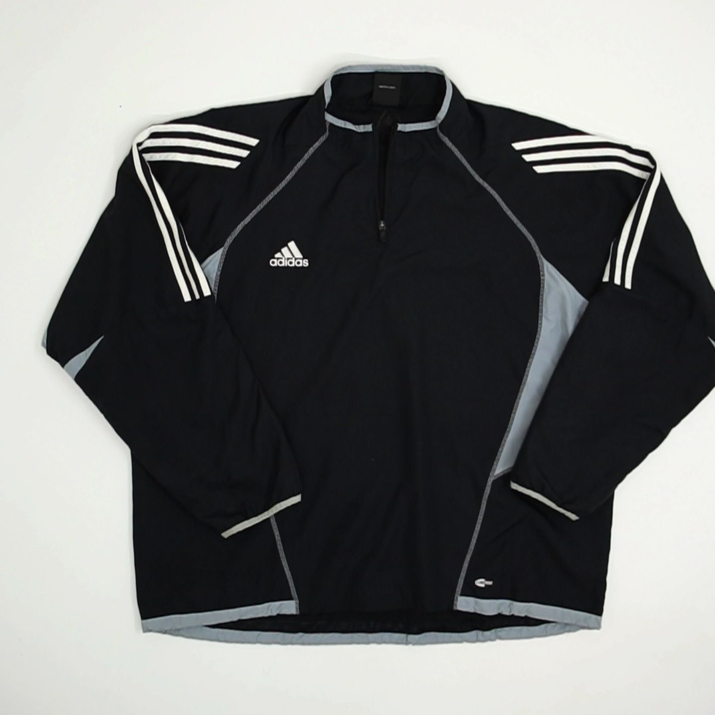 Adidas Men's Black Polyester Climaproof Panelled Windbreaker Jacket Size 2XL