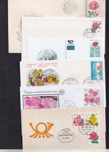 Roses FDC choice Czech France Germany Iceland Israel Latvia Luxembourg Malaysia