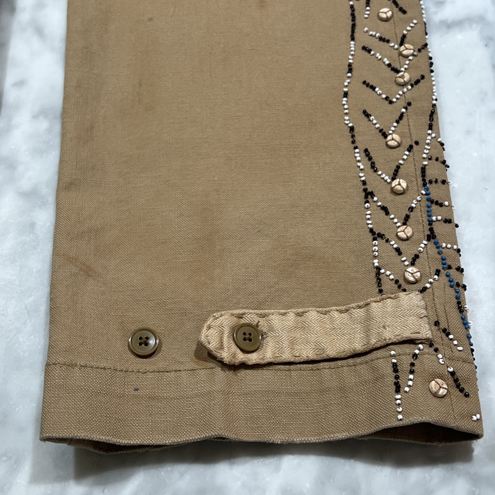 Vintage Ralph Lauren Blue Label Jeans Women 4 Military Southwestern Beads Stitch image 8