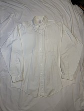 Vintage Brooks Brothers Made in Usa White Oxford Supima Cotton Button Shirt 16-5